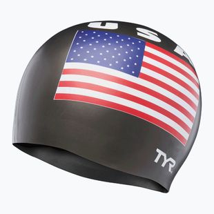 Czepek pływacki TYR USA Silicone black