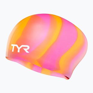 Czepek pływacki TYR Multi-Color Long Hair Silicone orange/pink
