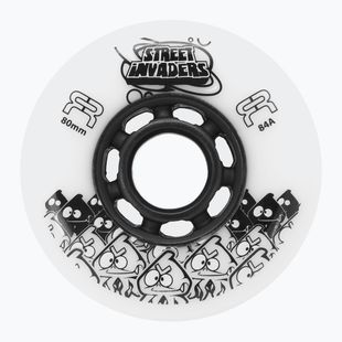 Kółka do rolek FR Skates Street Invaders Wheels 80mm/84A X4 white/black