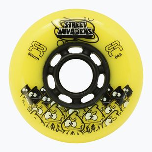 Kółka do rolek FR Skates Street Invaders Wheels 80mm/84A X4 yellow/black