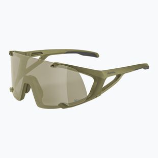 Okulary przeciwsłoneczne Alpina Hawkeye Q-Lite olive matt/silver mirror