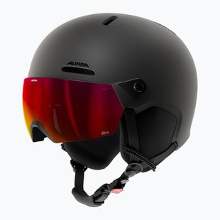 Kask narciarski dziecięcy Alpina Zupo 2 Visor Q-Lite black matte