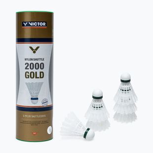 Lotki do badmintona VICTOR Nylonshuttle 2000 Slow 6 szt. white