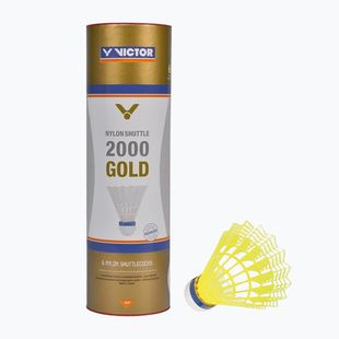 Lotki do badmintona VICTOR Nylonshuttle 2000 Slow 6 szt. yellow