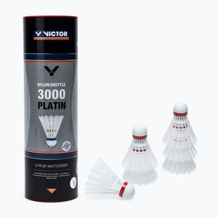 Lotki do badmintona VICTOR Nylonshuttle 3000 Fast 6 szt. white