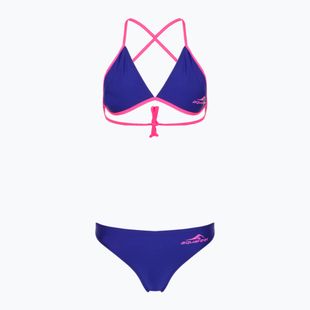 Strój kąpielowy dwuczęściowy damski aquaFeel Sun Bikini blue pink flames
