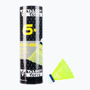 Lotki do badmintona Talbot-Torro Tech 450 Premium Nylon Medium 6 szt. yellow