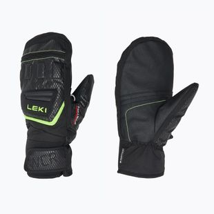 Rękawice narciarskie dziecięce LEKI WCR Team 3D Junior Mitt black/ ice lemon