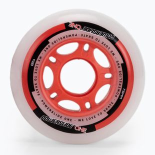 Kółka do rolek z łożyskami Powerslide PS One Spacer/Bearings 76 mm/82A 8 szt. red