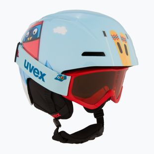 Kask narciarski dziecięcy UVEX Viti Set + gogle Speedy Pro light blue birdy/lasergold lite
