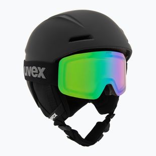 Kask narciarski dziecięcy UVEX Viti Set + gogle Speedy Pro black matt/mirror green/yellow/clear