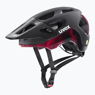 Kask rowerowy UVEX React MIPS black/ruby red matt