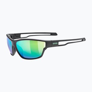 Okulary przeciwsłoneczne UVEX Sportstyle 806 black matt/mirror green
