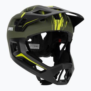 Kask rowerowy dziecięcy UVEX React Fullface Jr dark olive matt