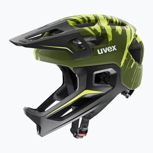 Kask rowerowy dziecięcy UVEX React Fullface Jr dark olive matt