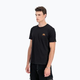 Koszulka męska Alpha Industries Basic Small Logo black/neon orange