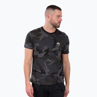 Koszulka męska Alpha Industries Basic Small Logo Camo black camo