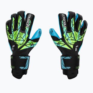 Rękawice bramkarskie Reusch Attrakt Aqua Evolution black/fluo lime/aqua