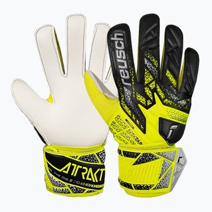 Rękawice bramkarskie dziecięce Reusch Attrakt Solid Junior safety yellow/silver