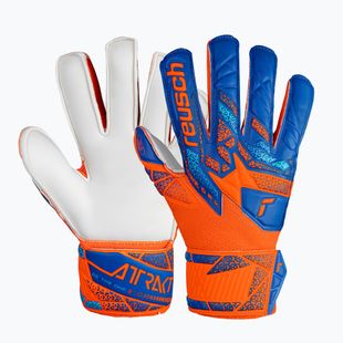 Rękawice bramkarskie dziecięce Reusch Attrakt Solid Finger Support Junior shocking orange/blue
