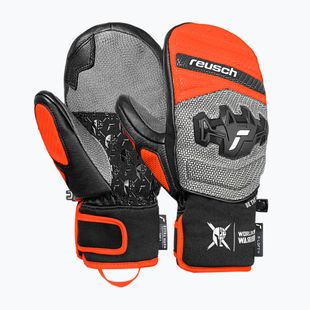 Rękawice narciarskie dziecięce Reusch Worldcup Warrior GS Mitten black/silver/fluo red