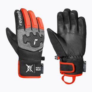Rękawice narciarskie dziecięce Reusch Worldcup Warrior Prime R-Tex XT black/silver/fluo red
