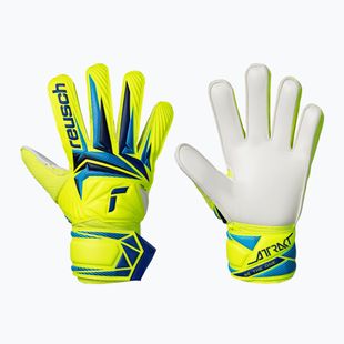 Rękawice bramkarskie dziecięce Reusch Attrakt Solid Junior safety yellow/blue