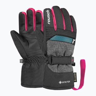 Rękawice narciarskie dziecięce Reusch Rocket GORE-TEX black/black melange/pink glo