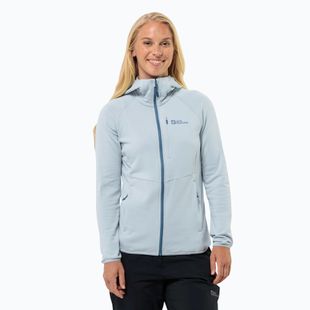 Bluza polarowa damska Jack Wolfskin Kolbenberg Hooded Fz soft blue