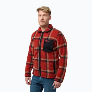 Bluza polarowa męska Jack Wolfskin Felslicht Check intense rust