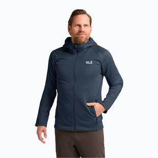 Bluza trekkingowa męska Jack Wolfskin Peak District Hooded Full Zip midnight sky