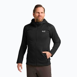 Bluza trekkingowa męska Jack Wolfskin Peak District Hooded Full Zip black