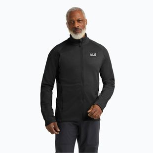 Bluza trekkingowa męska Jack Wolfskin Peak District Full Zip black