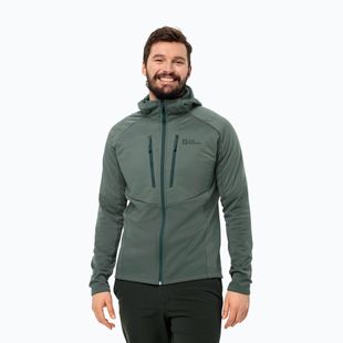 Kurtka hybrydowa męska Jack Wolfskin Alpgrat Pro Ins Fz hedge green