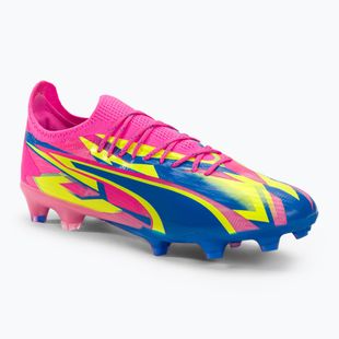 Buty piłkarskie męskie PUMA Ultra Ultimate Energy FG/AG luminous pink/ultra blue/yellow alert