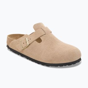 Klapki BIRKENSTOCK Boston Suede Leather sandcastle