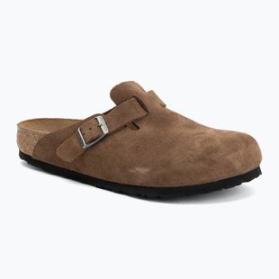 Klapki BIRKENSTOCK Boston Suede Leather Regular dark tea