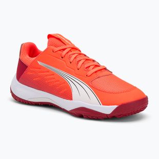 Buty do piłki ręcznej dziecięce PUMA Accelerate Jr glowing red/white/dark crimson/black