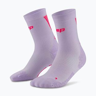 Skarpety kompresyjne męskie CEP Ultralight Mid Cut 4.0 lilac/pink