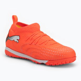 Buty piłkarskie dziecięce PUMA Future 9 Match TT + Mid Jr glowing red/puma white/puma black/puma silver