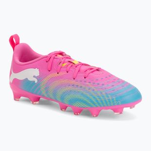 Buty piłkarskie dziecięce PUMA Future 9 Play FG/AG Jr poison pink/puma wht/sun stream/bright aqua/puma blk