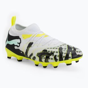 Buty piłkarskie dziecięce PUMA Future 9 Match Creativity Fg/Ag Jr yellow alert/mint jelly/puma white/puma black