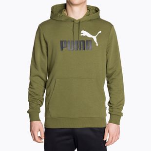Bluza męska PUMA Essentials+ Two-Tone Big Logo Hoodie TR olive green