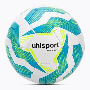 Piłka do piłki nożnej uhlsport Lite Soft 350 white/light blue/fluo yellow rozmiar 4