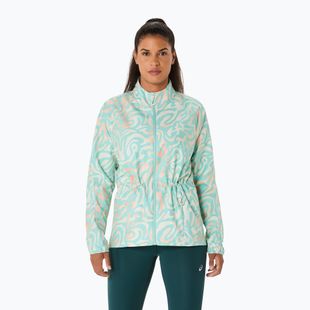 Kurtka do biegania damska ASICS Road Lite-Show Packable oasis green/multi color