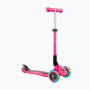 Hulajnoga trójkołowa dziecięca Globber Junior Foldable Lights deep pink