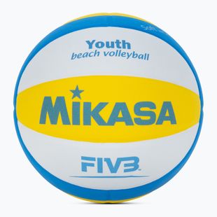 Piłka do siatkówki plażowej Mikasa SBV white/blue rozmiar 5