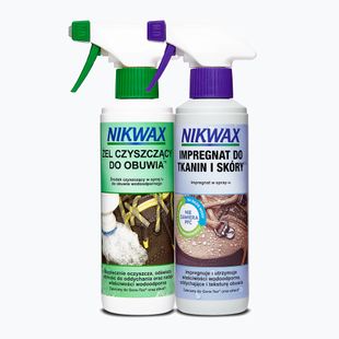 Zestaw do pielęgnacji obuwia Nikwax Footwear Cleaning Gel + Tkanina i skóra 2 x 300 ml