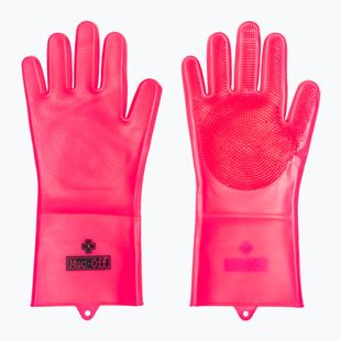 Rękawice do czyszczenia rowerów Muc-Off Deep Scrubber Gloves pink