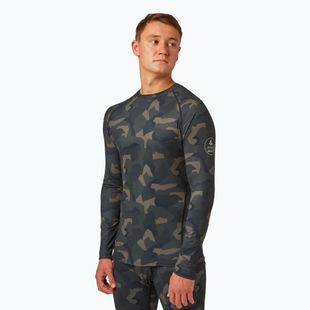 Bluza termoaktywna męska Surfanic Bodyfit Limited Edition Crew Neck forest geo camo